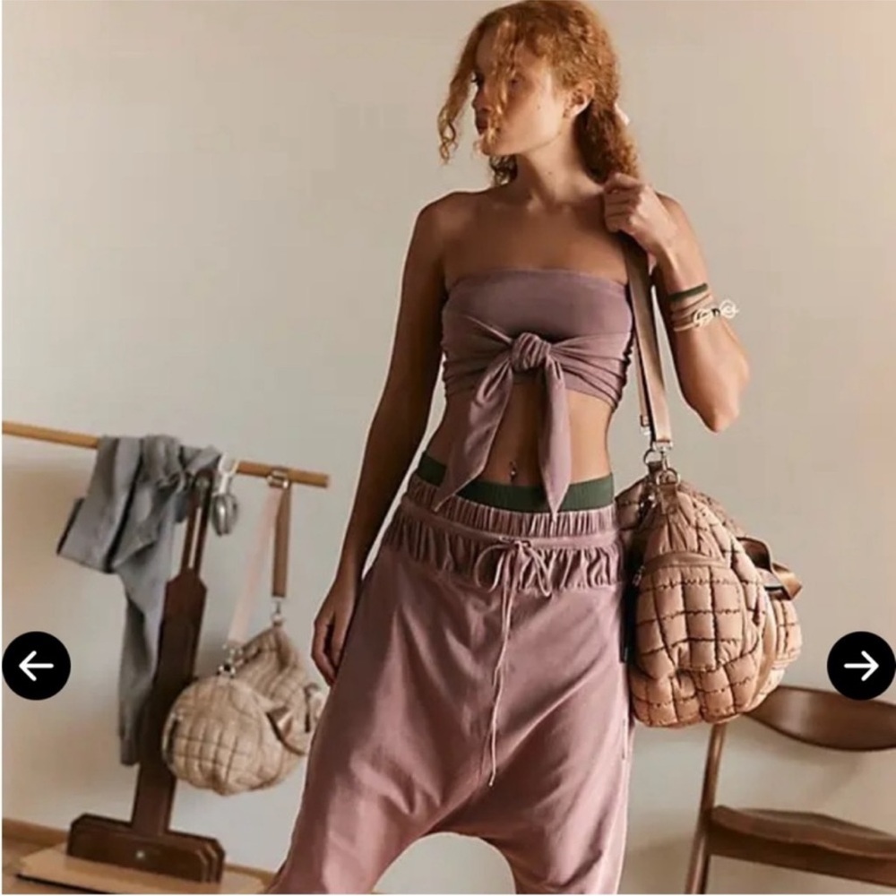 Free people movement swish set in vanilla fig NWT